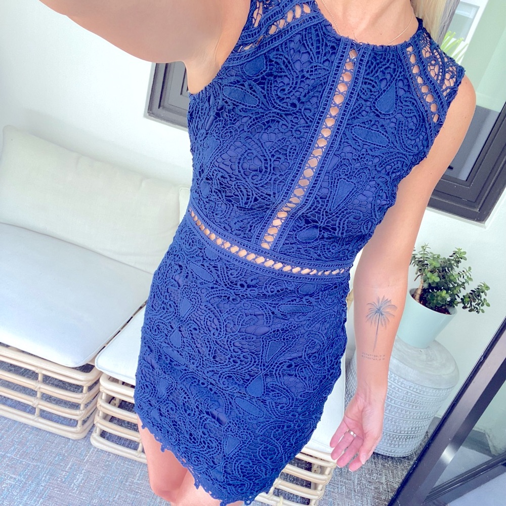 Aqua Navy Blue Dress